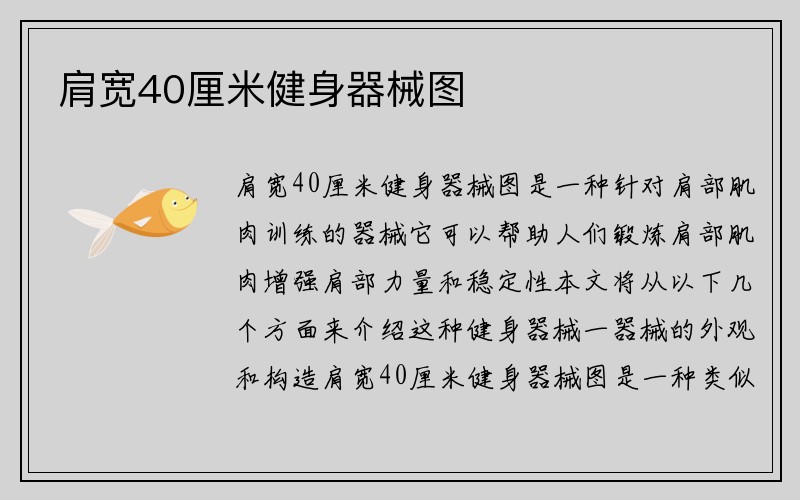 肩宽40厘米健身器械图