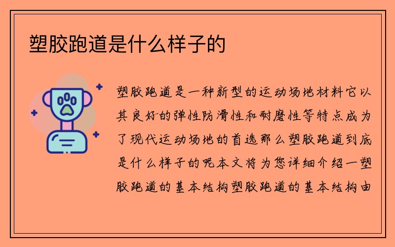 塑胶跑道是什么样子的