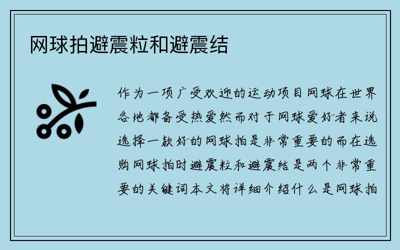 网球拍避震粒和避震结