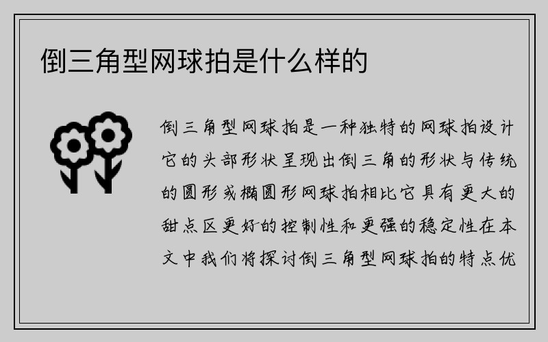 倒三角型网球拍是什么样的