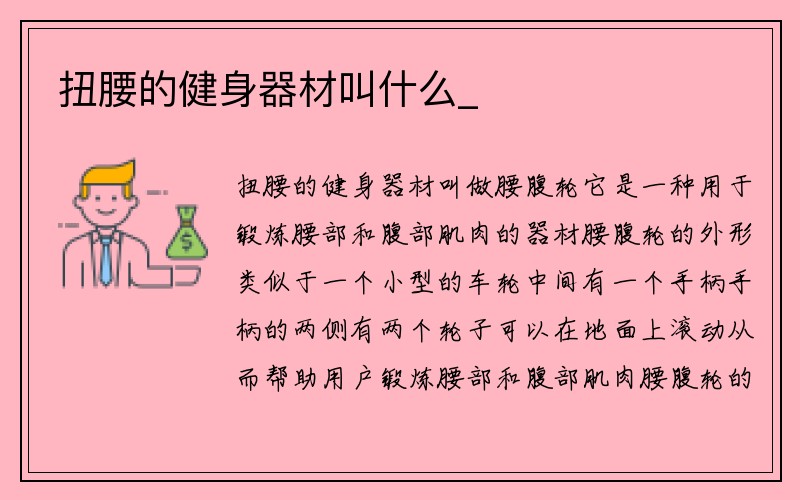 扭腰的健身器材叫什么_