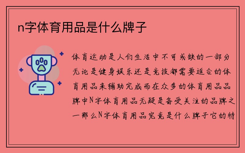 n字体育用品是什么牌子