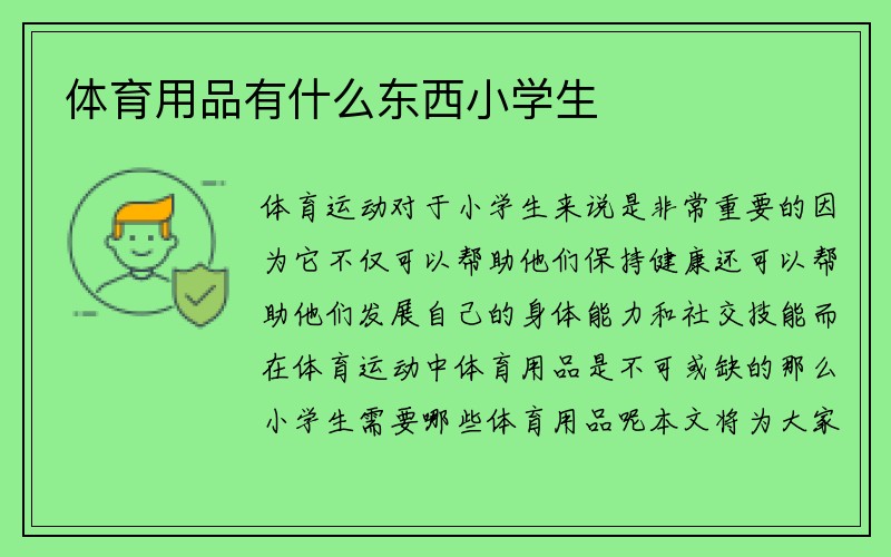 体育用品有什么东西小学生